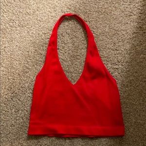 Red crop halter top/bralette